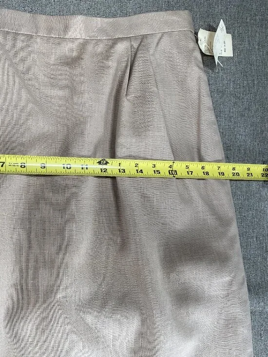 Vintage Cross Country Midi A-Line Skirt Women's 16 Taupe Linen Blend VTG USA NWT - Picture 10 of 11